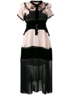 Sacai Ruffled Pleated Dress - Black