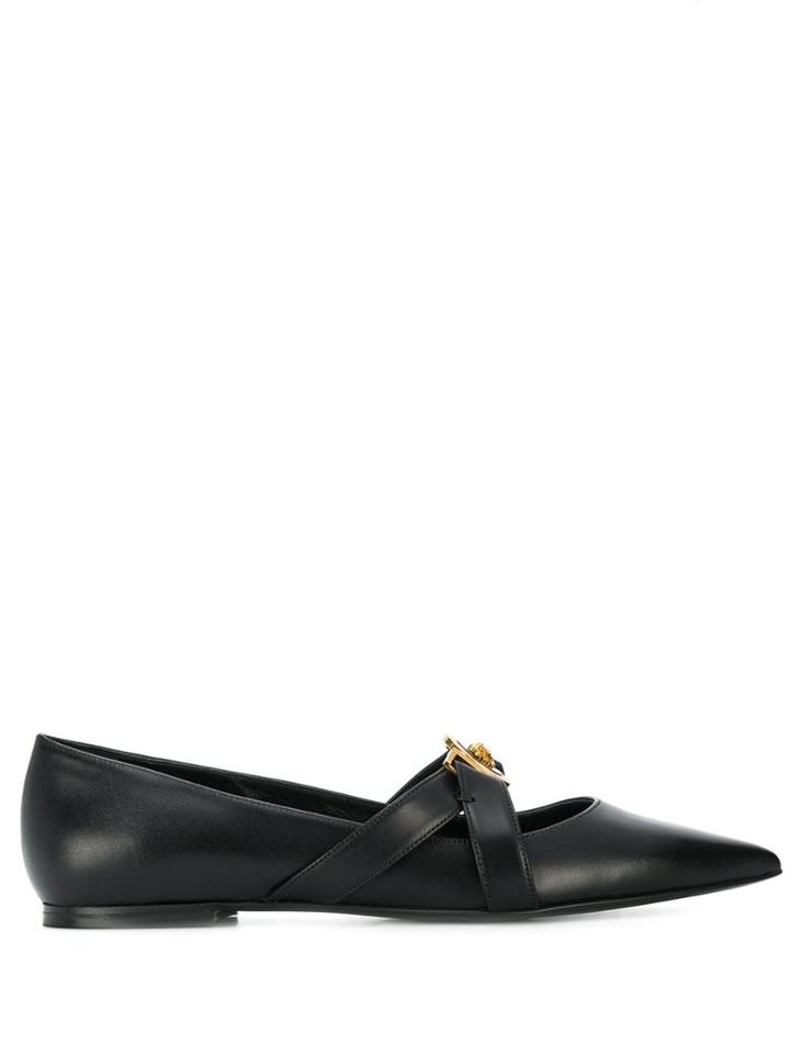 Versace Medusa Logo Ballerina Shoes - Black