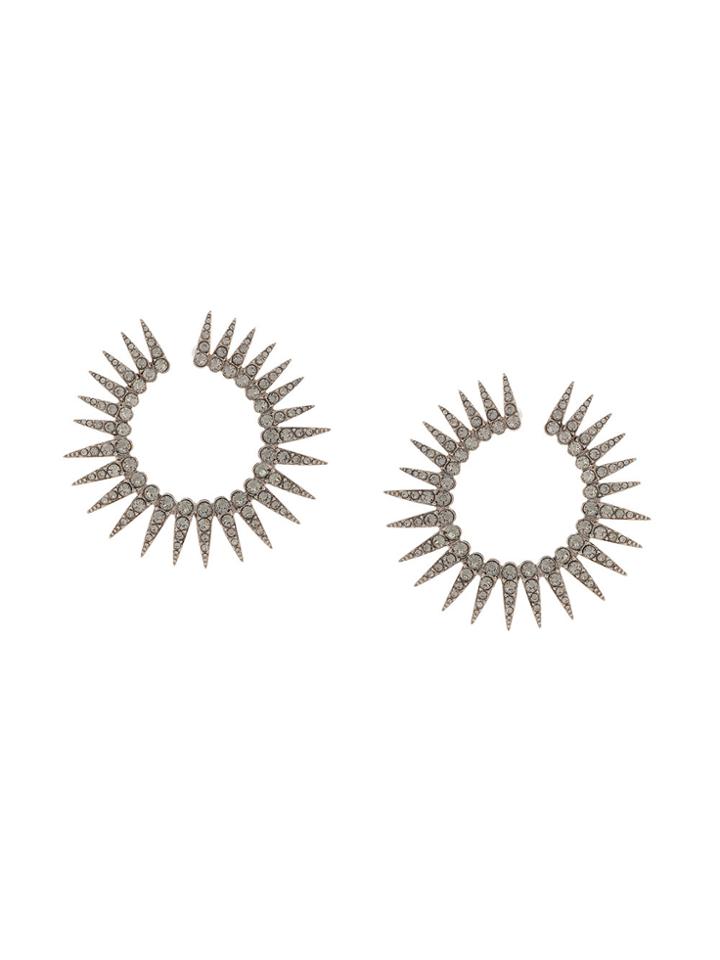 Oscar De La Renta Spike Hoop Earrings - Black