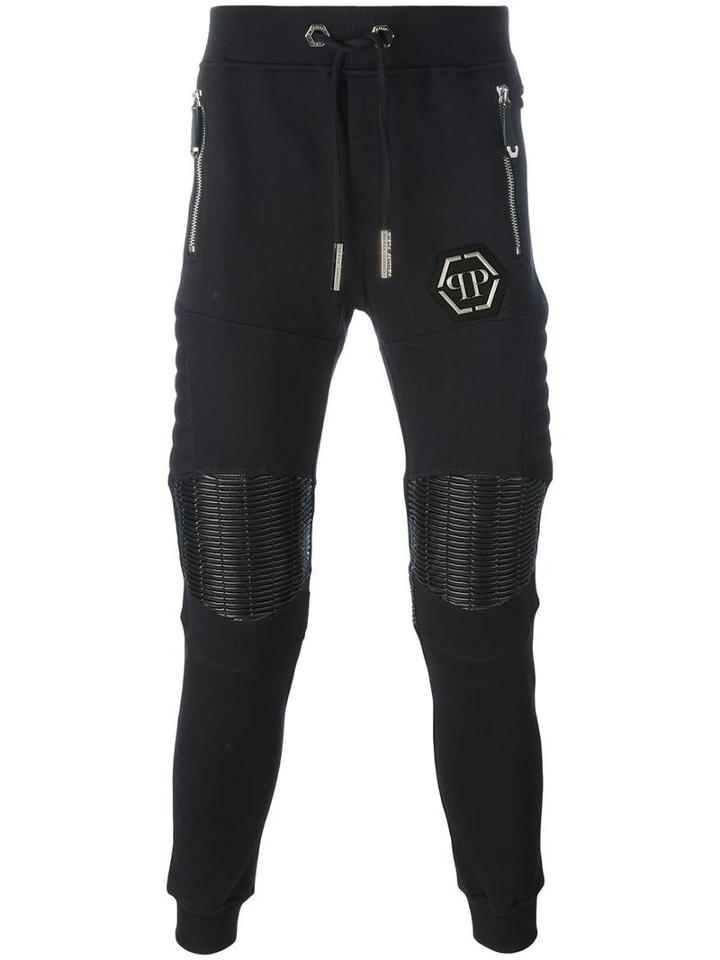 Philipp Plein Gold Card Track Pants, Men's, Size: Medium, Cotton/polyurethane/polyester/polyester