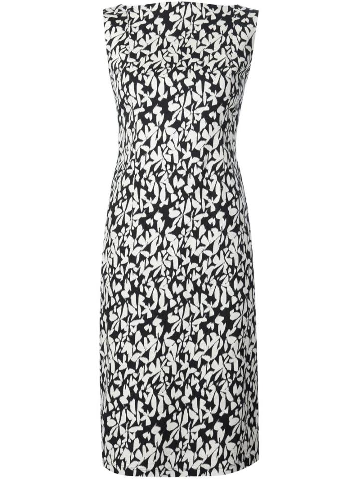 Paule Ka Floral Print Fitted Dress