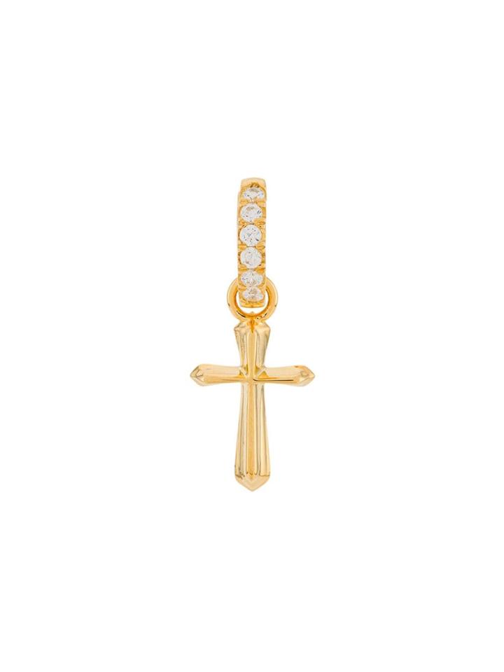 Northskull Dimensional Cross Hoop Earring - Gold