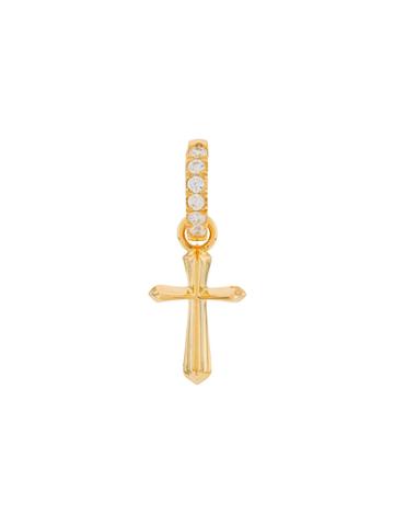 Northskull Dimensional Cross Hoop Earring - Gold