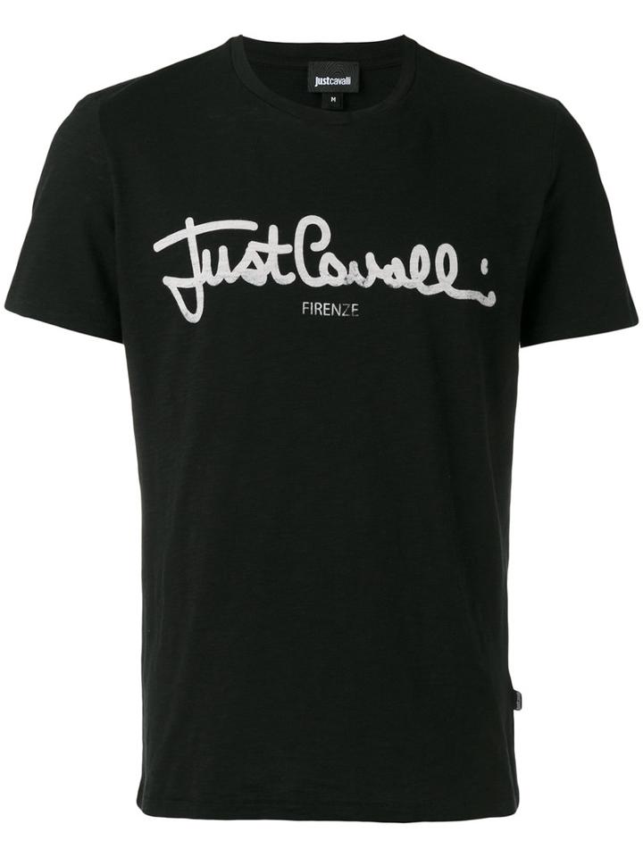 Just Cavalli Logo Print T-shirt, Men's, Size: Small, Black, Cotton