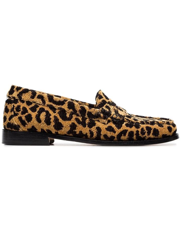 Re/done Leopard Print Fabric Flat Loafers - Nude & Neutrals