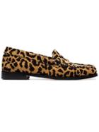 Re/done Leopard Print Fabric Flat Loafers - Nude & Neutrals