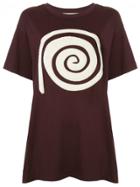 Tu Es Mon Trésor Spiral Oversized T-shirt - Brown