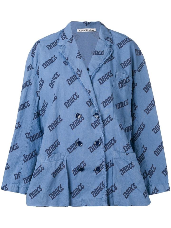 Acne Studios Double Breasted Blouse Jacket - Blue