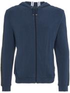 Lot78 Navy Stripe Sleeve Cashmere Blend Hoodie - Blue