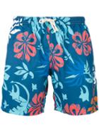 Drumohr - Hawaiian Print Short - Men - Polyester - S, Blue, Polyester