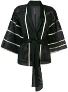 Pierantoniogaspari Stripe Waist-tied Jacket - Black