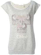 Chloé Raw Edge Toucan Sweatshirt, Women's, Size: Small, Grey, Cotton