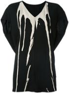 Rick Owens Drkshdw V-neck T-shirt, Women's, Size: Large, Black, Cotton