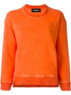 Dsquared2 Ribbed Crew Neck Sweatshirt, Women's, Size: Xs, Yellow/orange, Cotton