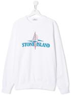 Stone Island Junior Teen Logo Sweatshirt - White