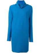 Daniela Gregis Cowl Neck Dress, Women's, Blue, Wool