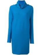 Daniela Gregis Cowl Neck Dress, Women's, Blue, Wool