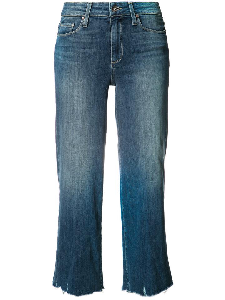 Paige - Wide Leg Cropped Jeans - Women - Cotton/spandex/elastane - 26, Blue, Cotton/spandex/elastane