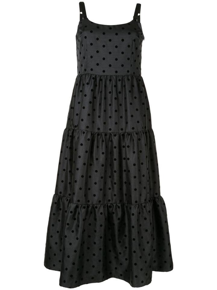 Tu Es Mon Trésor Dot Organdy Maxi Dress - Black