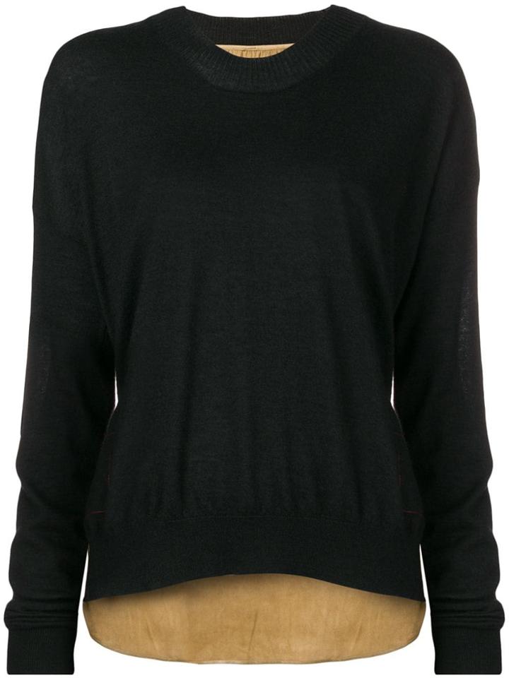 Uma Wang Bi-material Jumper - Black