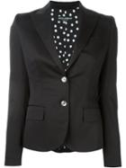 Dolce & Gabbana Two Button Blazer, Women's, Size: 46, Black, Silk/cotton/spandex/elastane