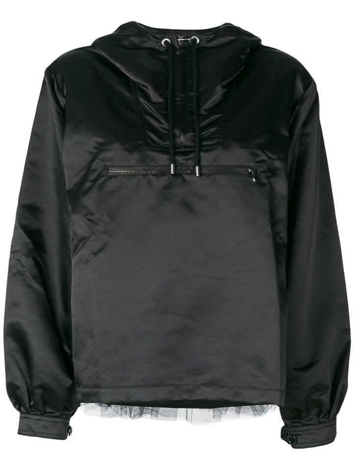 Moschino Tulle Detail Rain Jacket - Black