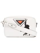 Prada White, Black And Orange Monkey Leather Camera Bag