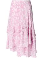 Preen Line Ruffled Floral Skirt - Pink & Purple