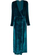 Attico Tied V-neck Maxi Dress, Women's, Size: 1, Blue, Viscose/silk