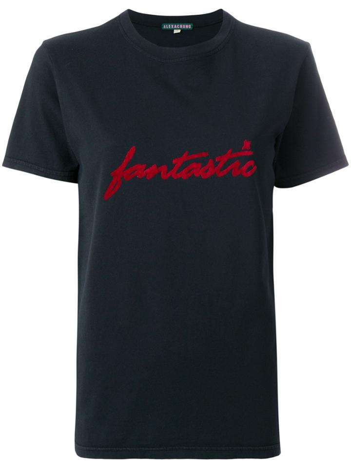 Alexa Chung Fantastic Slogan T-shirt - Black