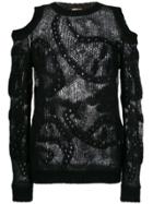 Roberto Cavalli Cut-out Shoulder Sweater - Black