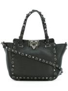 Valentino 'rockstud Rolling Noir' Trapeze Tote, Women's, Black