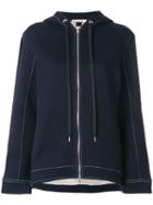 Marni - Flared Zip-up Hoodie - Women - Cotton/polyamide - 40, Blue, Cotton/polyamide