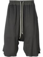 Rick Owens Drop-crotch Shorts, Men's, Size: 52, Grey, Spandex/elastane/viscose