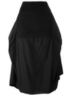 Rundholz Paneled Midi Skirt, Women's, Size: Small, Black, Cotton