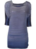 Pleats Please By Issey Miyake Pleated Long Blouse, Women's, Size: 5, Blue, Polyester