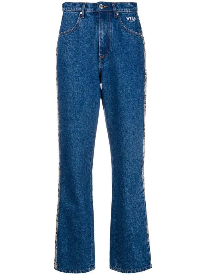 Msgm Snake Stripe Jeans - Blue