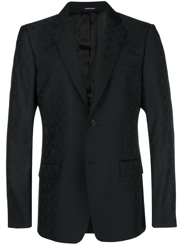 Alexander Mcqueen Skull And Geometric Print Blazer - Black