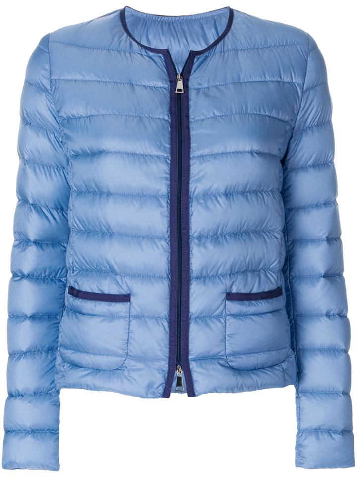 Moncler Cristal Collarless Shell Jacket - Blue