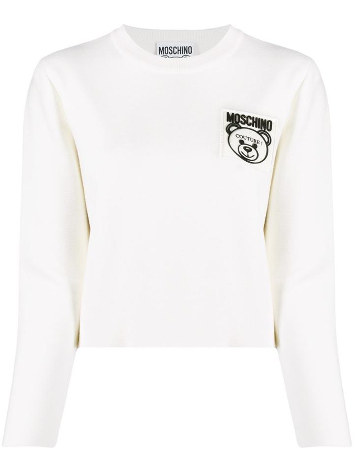 Moschino Contrast Logo Jumper - White