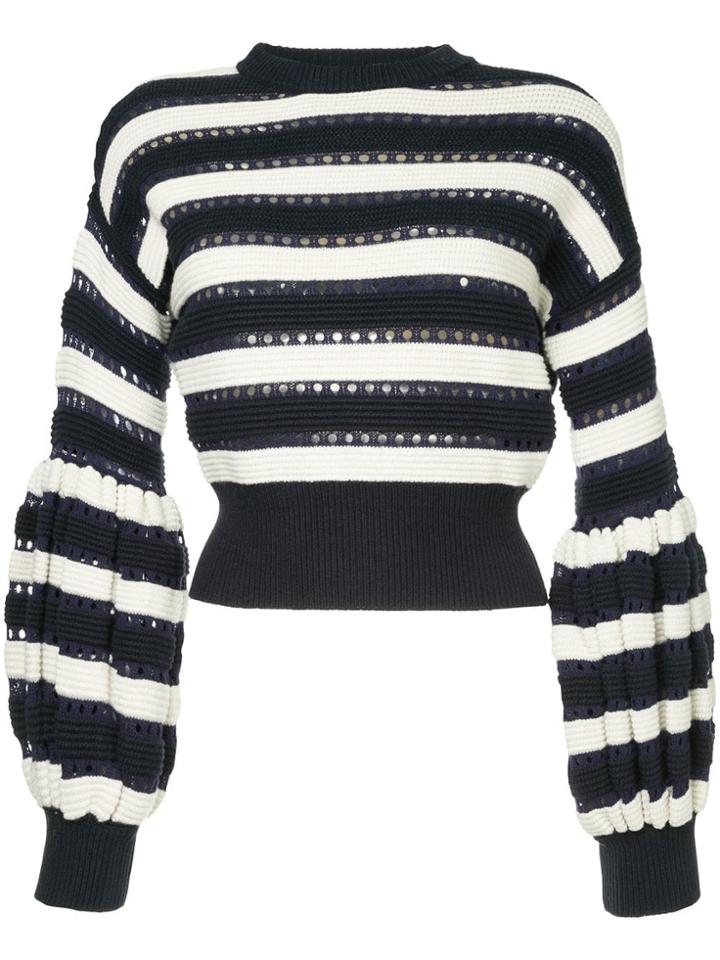 Self-portrait Striped Jumper - Black