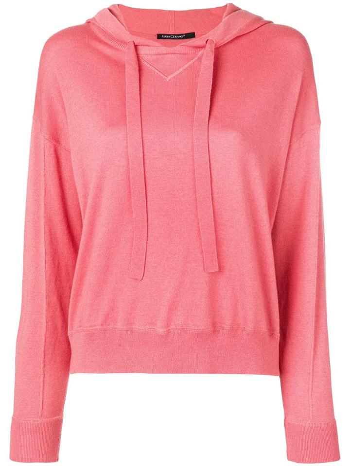 Luisa Cerano Knitted Hoodie - Pink