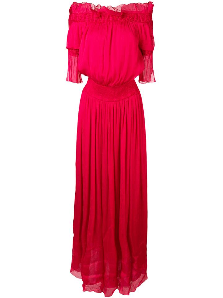 Genny Off-shoulder Long Dress - Pink & Purple