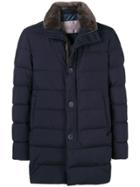 Herno Fur Collar Duffle Coat - Blue