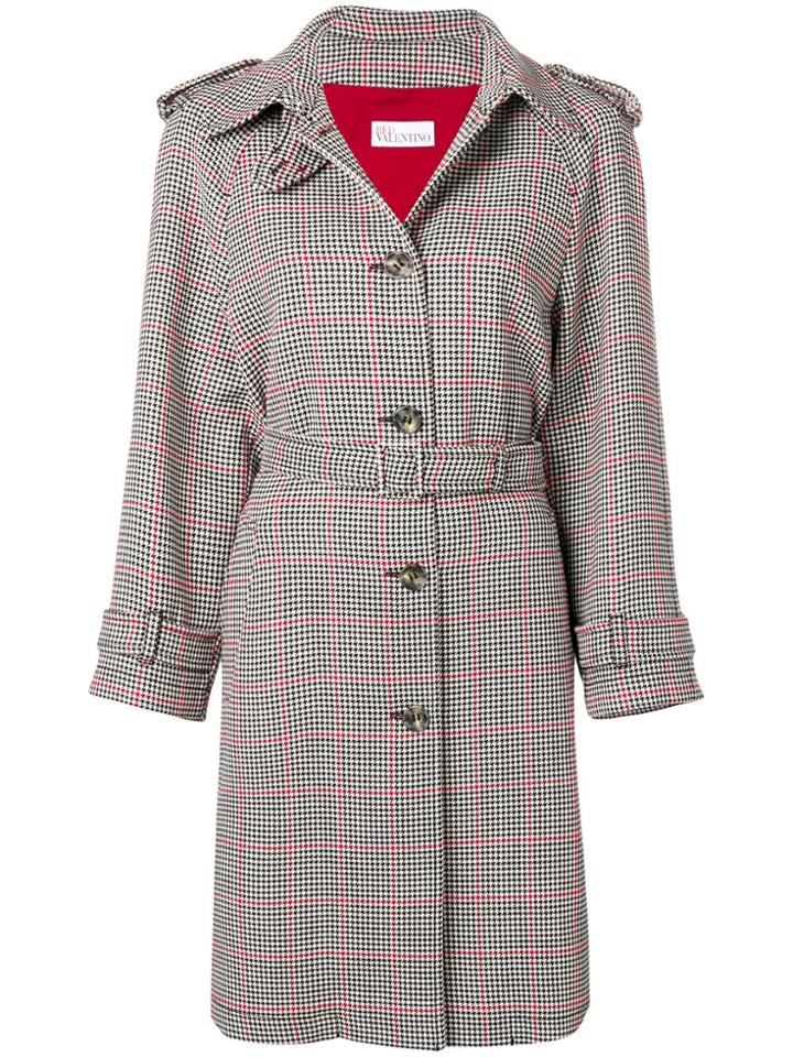 Red Valentino Houndstooth Coat - Black