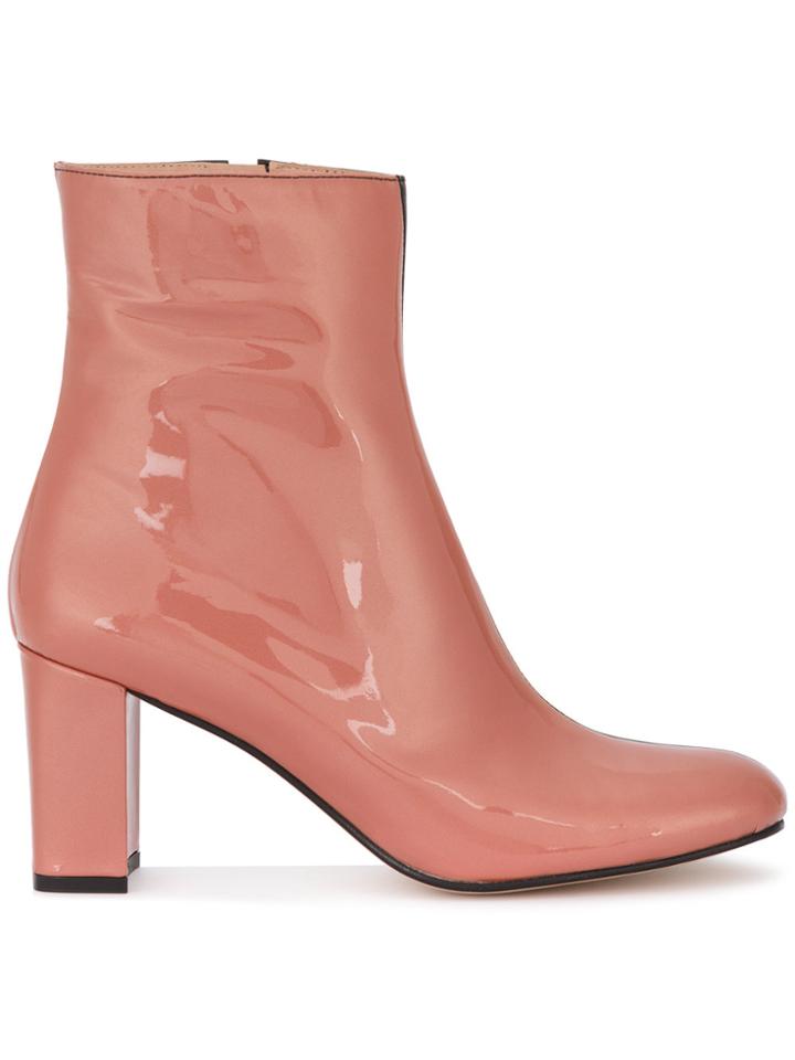 Maryam Nassir Zadeh Pink & Black Patent Agnes 80 Boots - Pink & Purple