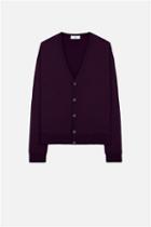 Ami Alexandre Mattiussi V-neck Cardigan, Men's, Size: Large, Pink/purple, Cashmere/wool
