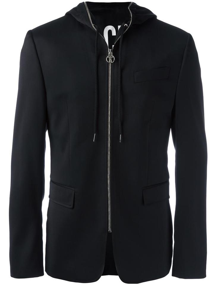 Moschino Hooded Blazer, Men's, Size: 50, Black, Wool/polyamide/other Fibers/polyester