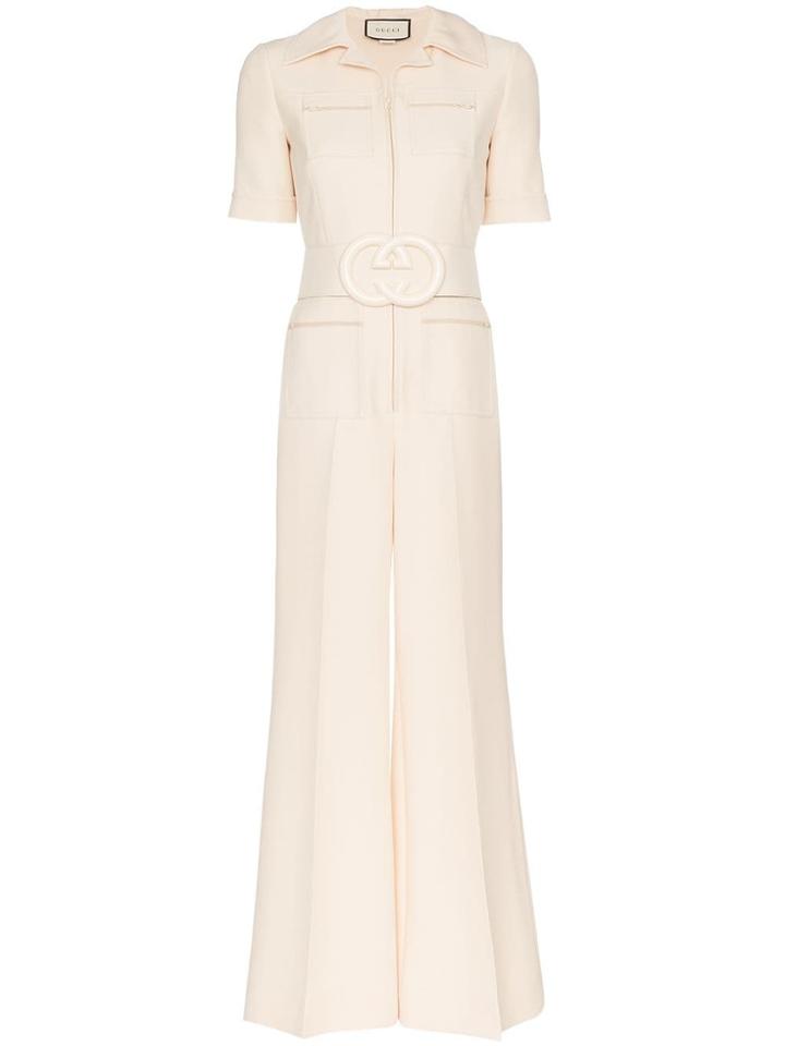Gucci Interlocking G Belted Jumpsuit - Neutrals