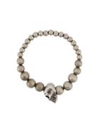 Alexander Mcqueen Skull Multibeaded Bracelet - Silver
